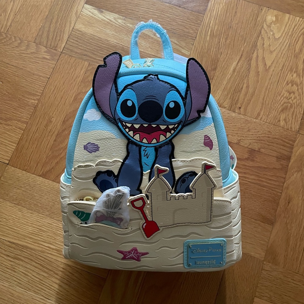 Disney Light Blue Stitch Beach Sand Mini Backpack - Picture 5 of 6